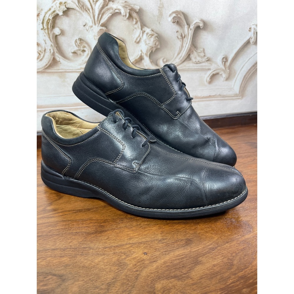 Johnston & Murphy Shuler Black Leather $145 Bicycle Toe Derby Shoe Size 13 M
